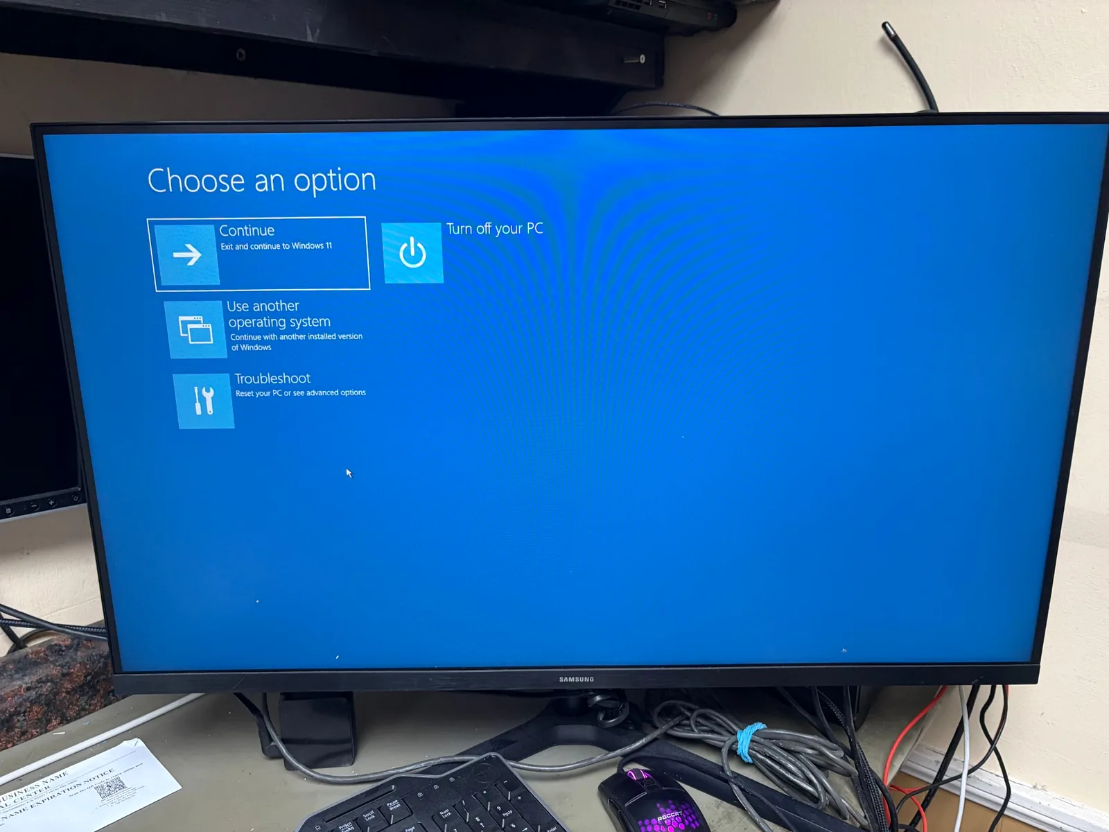 Windows 11 recovery and startup repair on a desktop computer in Chula Vista